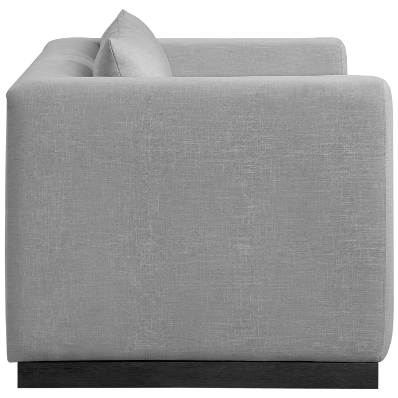 Meridian Alfie Grey Linen Textured Fabic Loveseat IMAGE 5