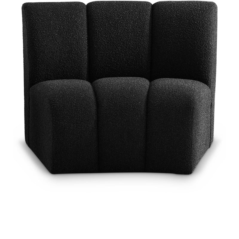 Meridian Infinity Black Boucle Fabric Modular Chair IMAGE 1