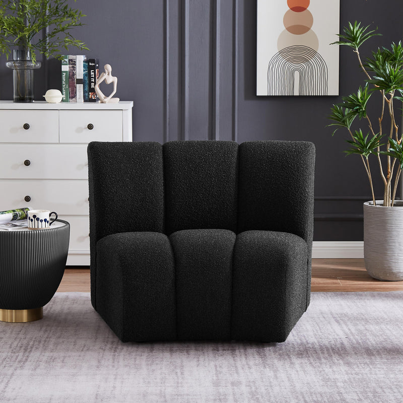 Meridian Infinity Black Boucle Fabric Modular Chair IMAGE 2