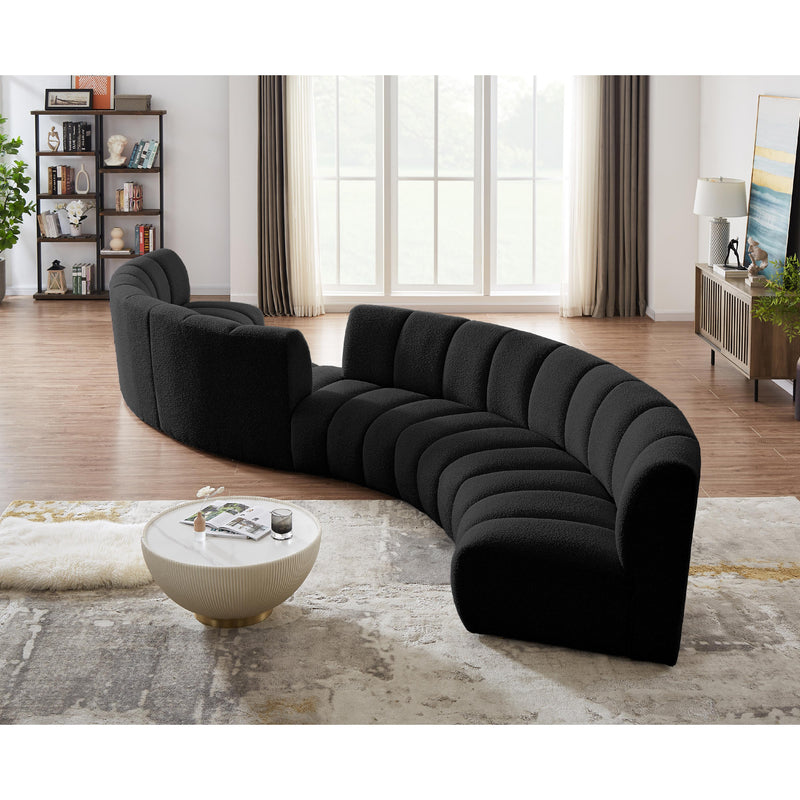 Meridian Infinity Black Boucle Fabric 6pc. Modular Sectional IMAGE 2