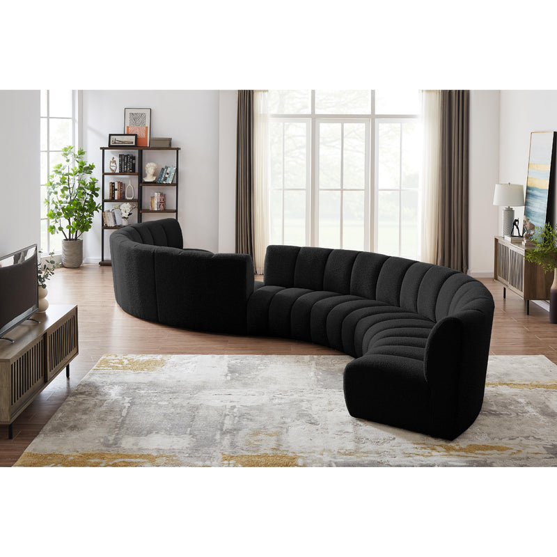 Meridian Infinity Black Boucle Fabric 8pc. Modular Sectional IMAGE 2