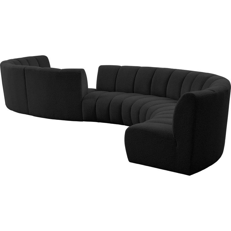 Meridian Infinity Black Boucle Fabric 8pc. Modular Sectional IMAGE 3