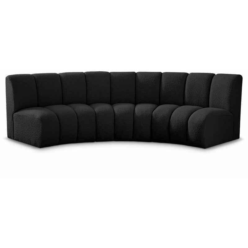 Meridian Infinity Black Boucle Fabric 3pc. Modular Sectional IMAGE 1