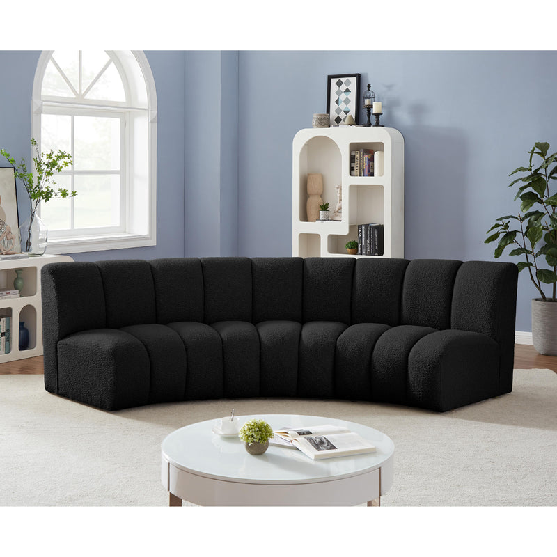 Meridian Infinity Black Boucle Fabric 3pc. Modular Sectional IMAGE 2