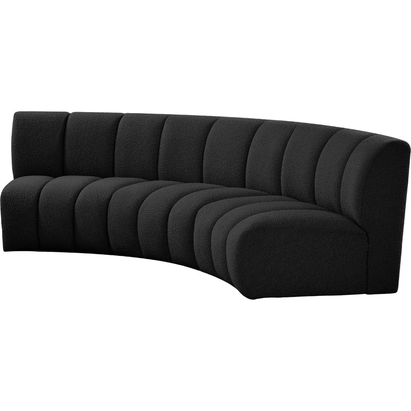 Meridian Infinity Black Boucle Fabric 3pc. Modular Sectional IMAGE 3