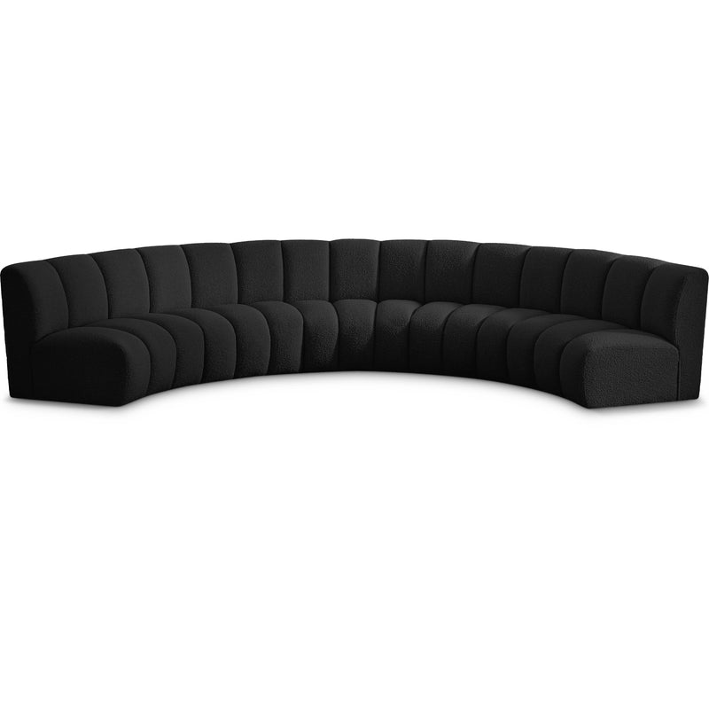 Meridian Infinity Black Boucle Fabric 5pc. Modular Sectional IMAGE 1