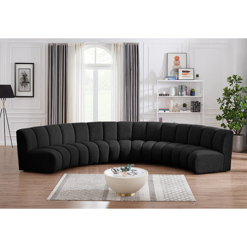 Meridian Infinity Black Boucle Fabric 5pc. Modular Sectional IMAGE 2