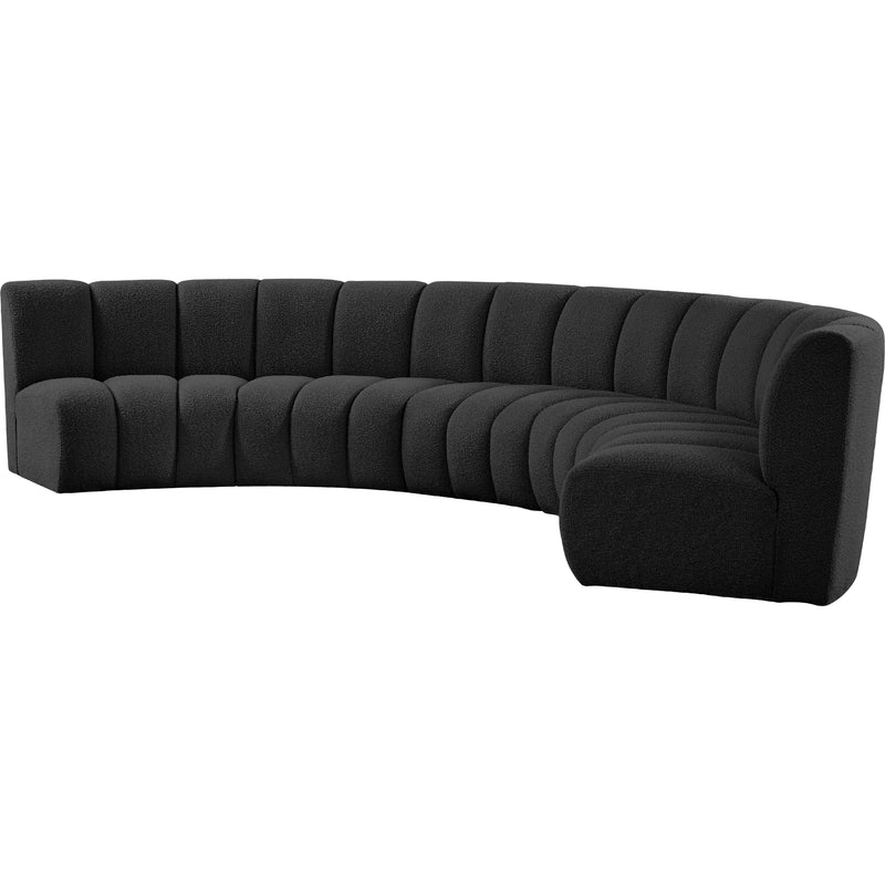 Meridian Infinity Black Boucle Fabric 5pc. Modular Sectional IMAGE 3