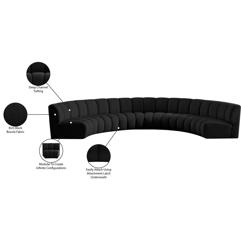 Meridian Infinity Black Boucle Fabric 6pc. Modular Sectional IMAGE 12