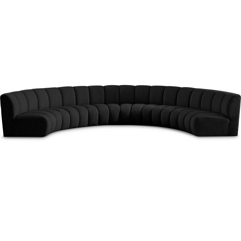 Meridian Infinity Black Boucle Fabric 6pc. Modular Sectional IMAGE 1