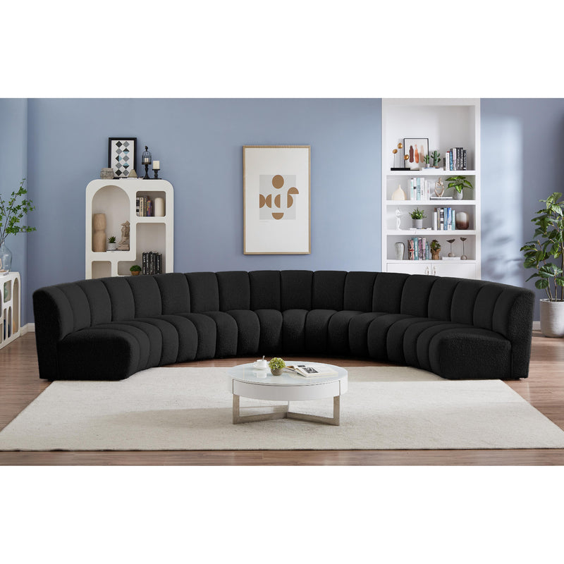 Meridian Infinity Black Boucle Fabric 6pc. Modular Sectional IMAGE 2