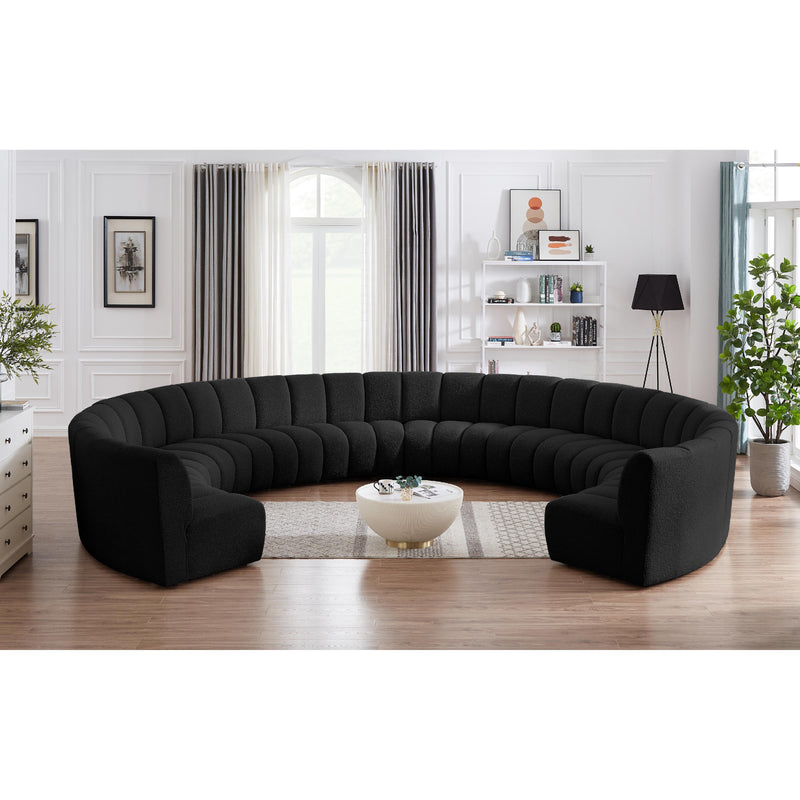 Meridian Infinity Black Boucle Fabric 10pc. Modular Sectional IMAGE 2