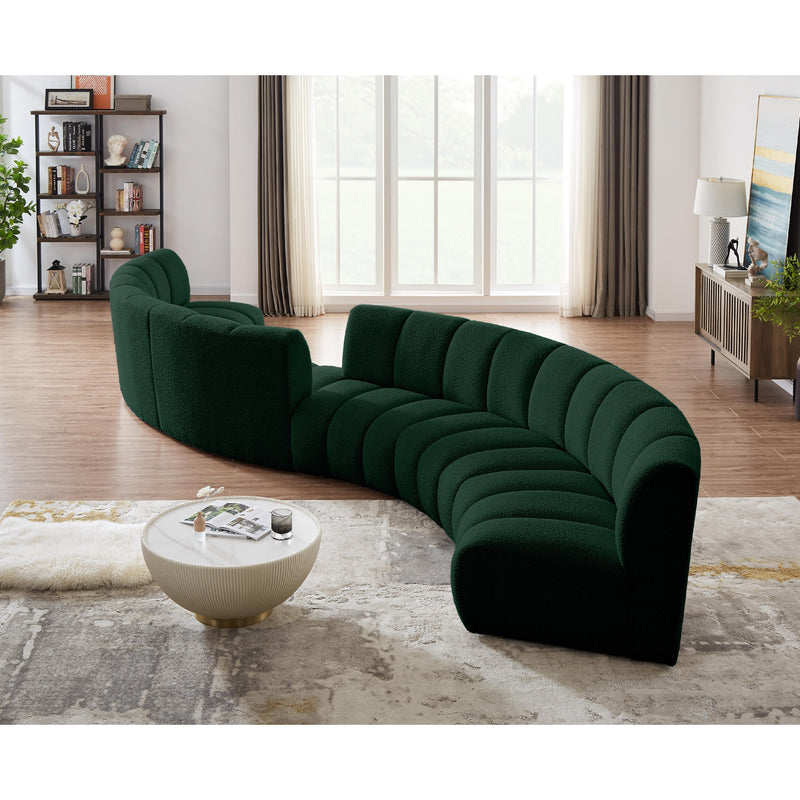 Meridian Infinity Green Boucle Fabric 6pc. Modular Sectional IMAGE 2