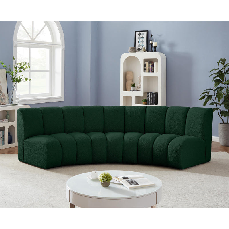 Meridian Infinity Green Boucle Fabric 3pc. Modular Sectional IMAGE 2