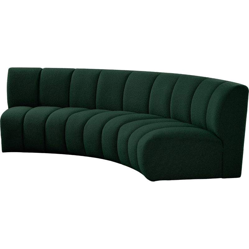 Meridian Infinity Green Boucle Fabric 3pc. Modular Sectional IMAGE 3