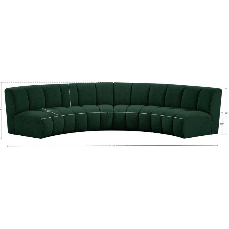 Meridian Infinity Green Boucle Fabric 4 pc Modular Sectional IMAGE 11