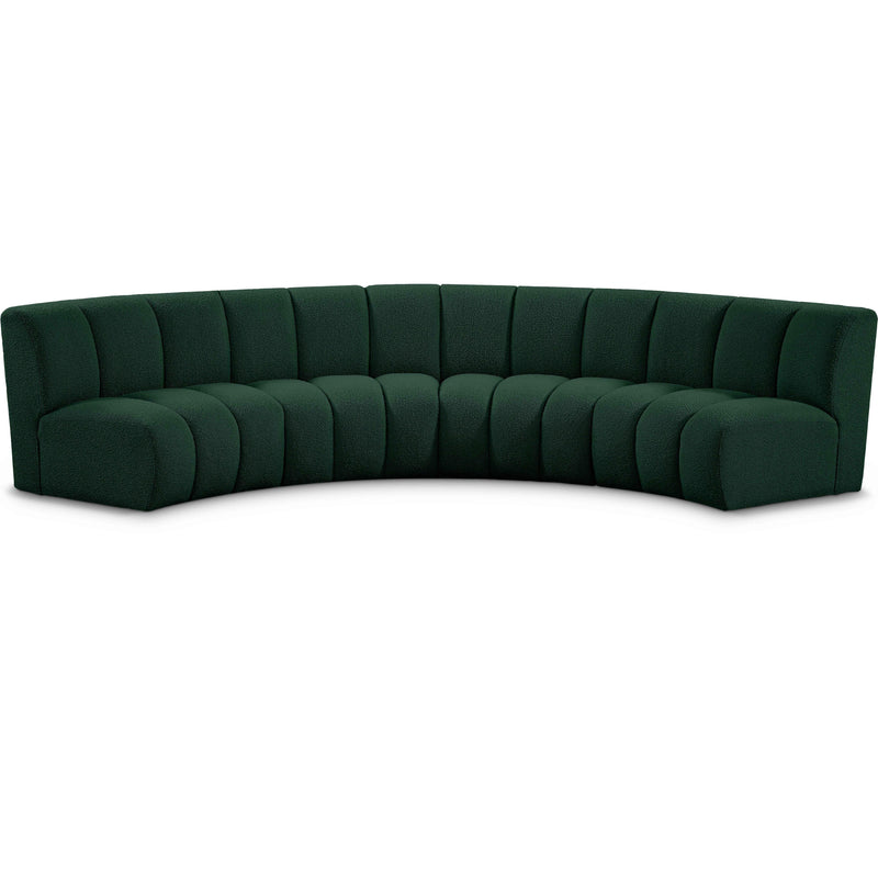 Meridian Infinity Green Boucle Fabric 4pc. Modular Sectional IMAGE 1