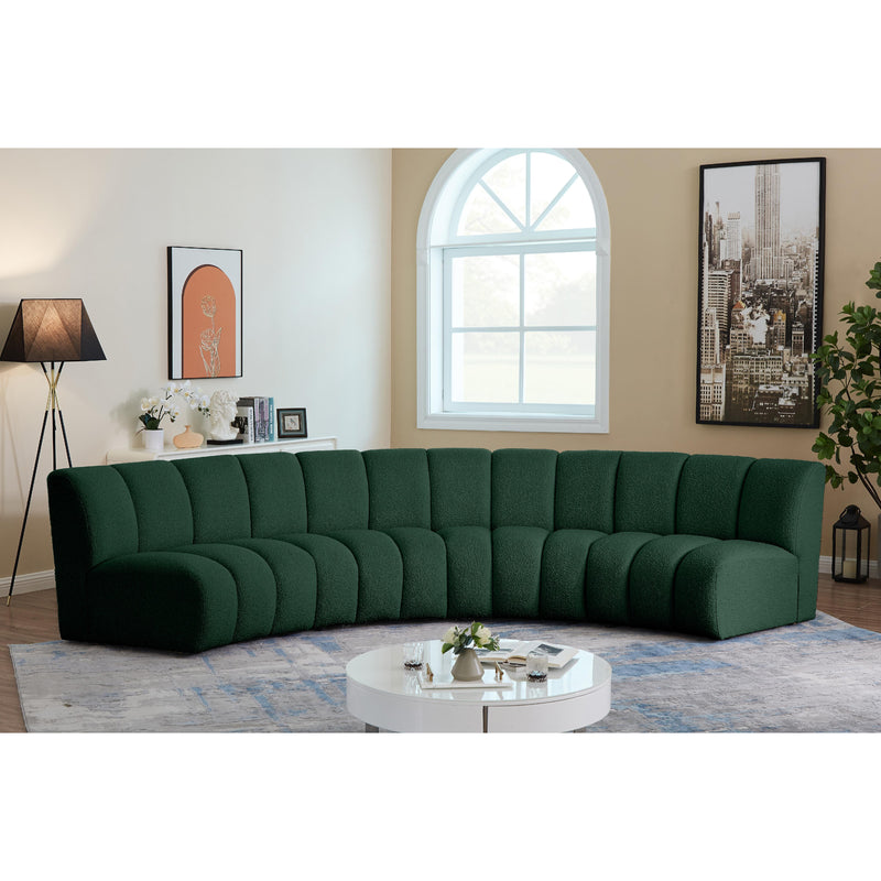 Meridian Infinity Green Boucle Fabric 4pc. Modular Sectional IMAGE 2