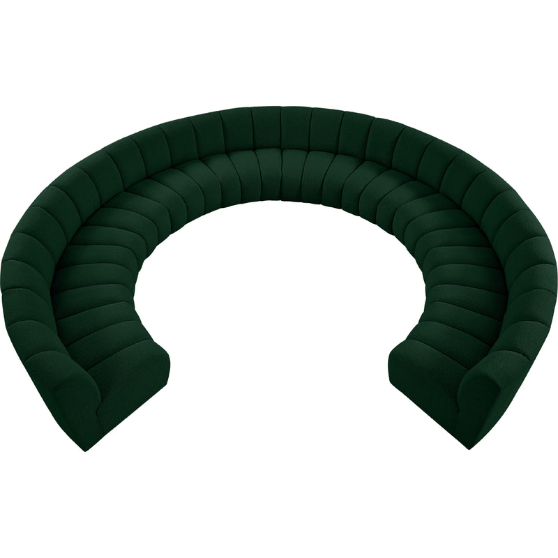 Meridian Infinity Green Boucle Fabric 10pc. Modular Sectional IMAGE 6