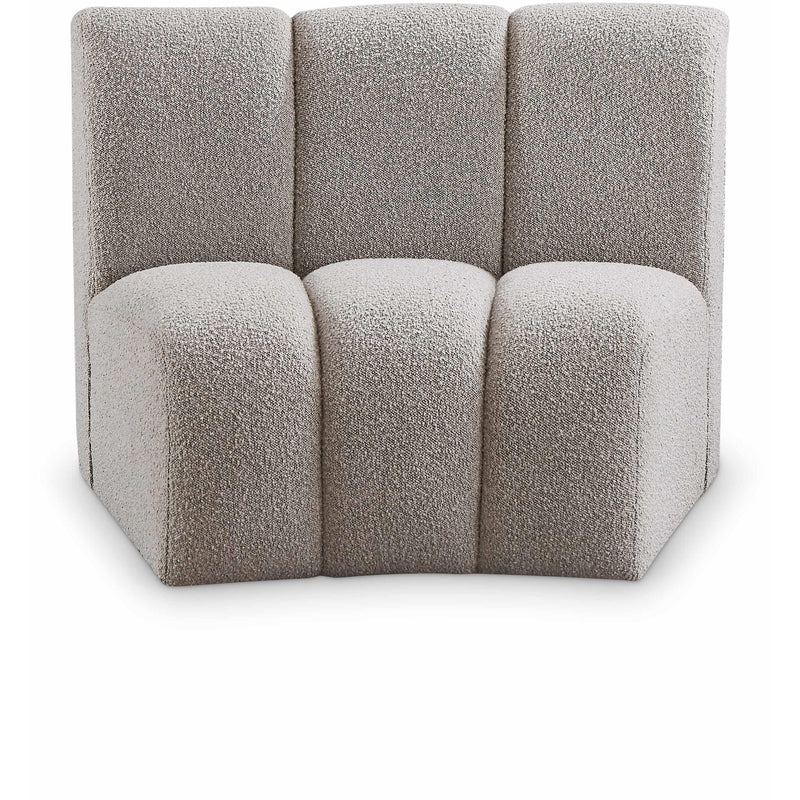 Meridian Infinity Brown Boucle Fabric Modular Chair IMAGE 1