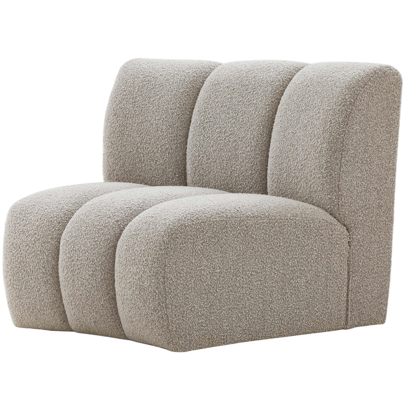 Meridian Infinity Brown Boucle Fabric Modular Chair IMAGE 3