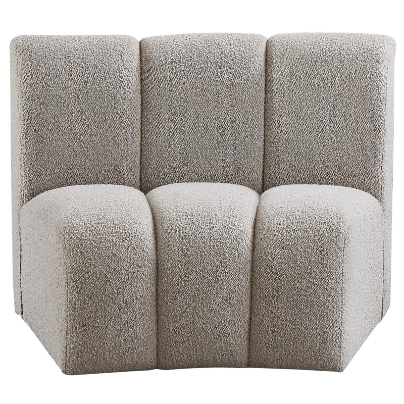 Meridian Infinity Brown Boucle Fabric Modular Chair IMAGE 7