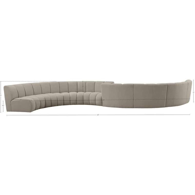 Meridian Infinity Brown Boucle Fabric 8pc. Modular Sectional IMAGE 13