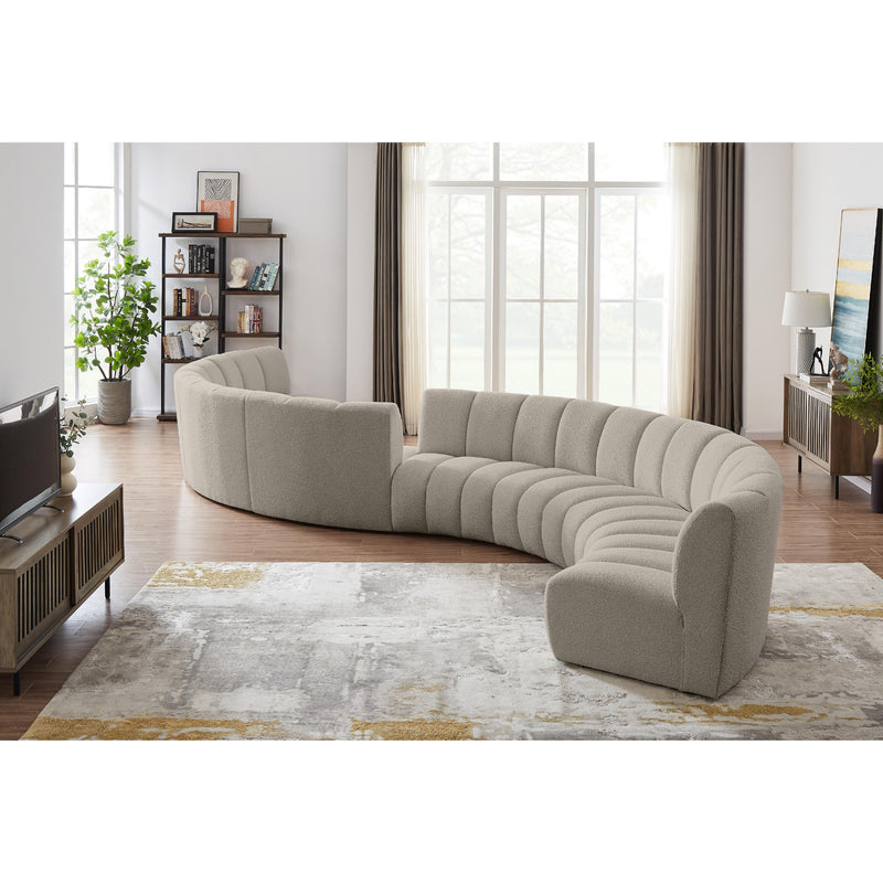 Meridian Infinity Brown Boucle Fabric 8pc. Modular Sectional IMAGE 2
