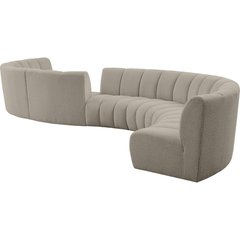 Meridian Infinity Brown Boucle Fabric 8pc. Modular Sectional IMAGE 3