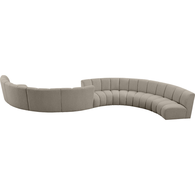 Meridian Infinity Brown Boucle Fabric 8pc. Modular Sectional IMAGE 4