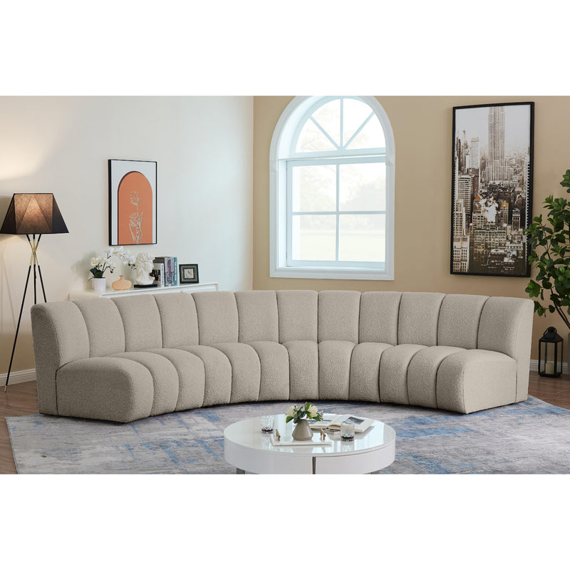 Meridian Infinity Brown Boucle Fabric 4pc. Modular Sectional IMAGE 2