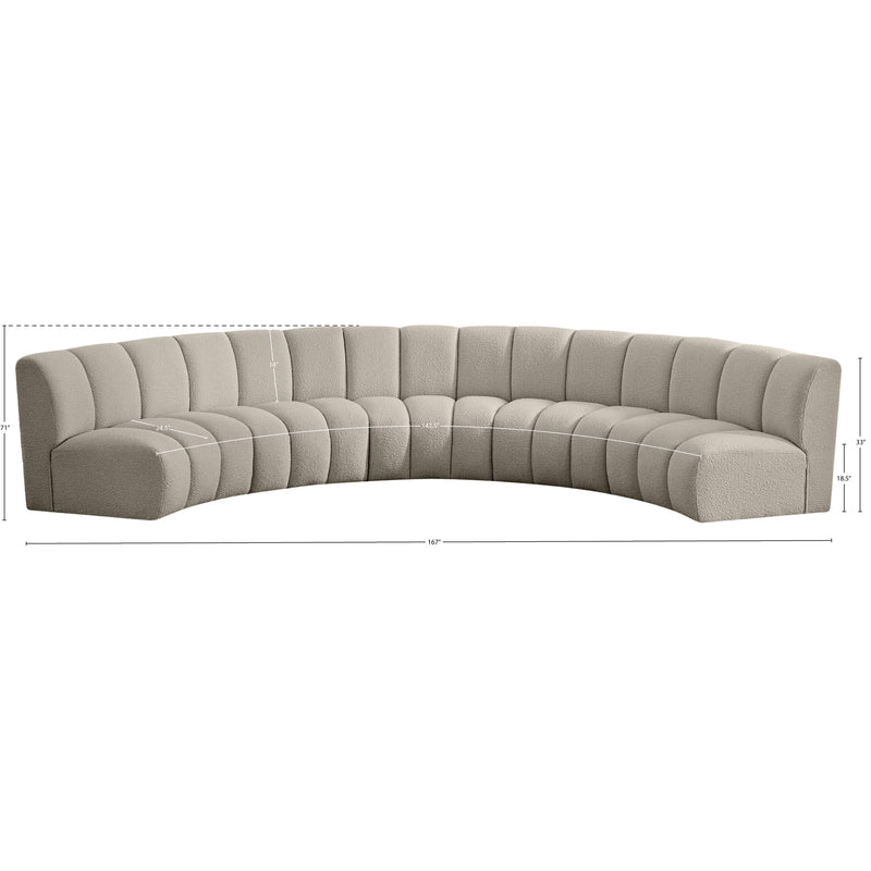 Meridian Infinity Brown Boucle Fabric 5pc. Modular Sectional IMAGE 11