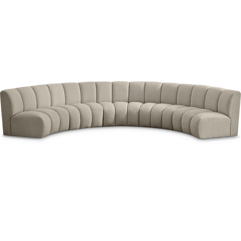 Meridian Infinity Brown Boucle Fabric 5pc. Modular Sectional IMAGE 1