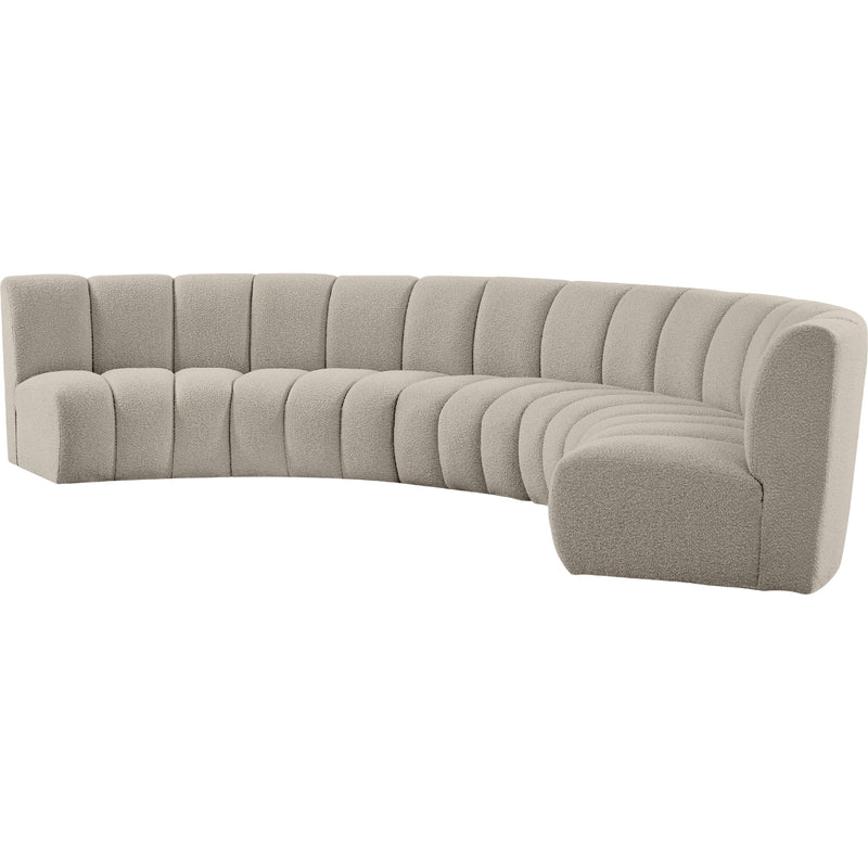 Meridian Infinity Brown Boucle Fabric 5pc. Modular Sectional IMAGE 3