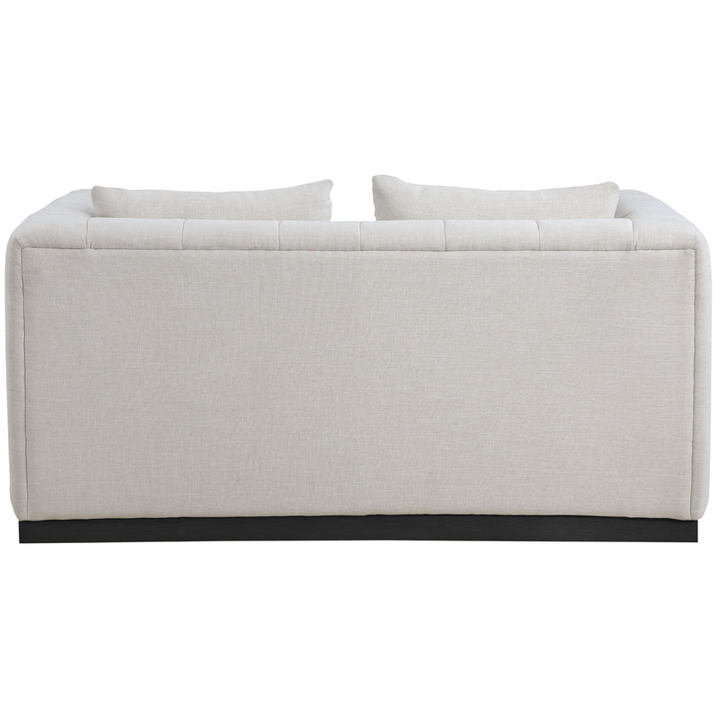 Meridian Lucia Beige Linen Textured Fabric Loveseat IMAGE 3