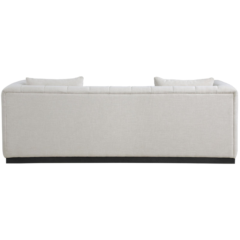 Meridian Lucia Beige Linen Textured Fabric Sofa IMAGE 3