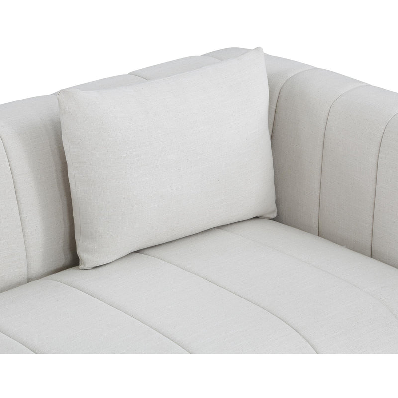 Meridian Lucia Cream Linen Textured Fabric Loveseat IMAGE 6