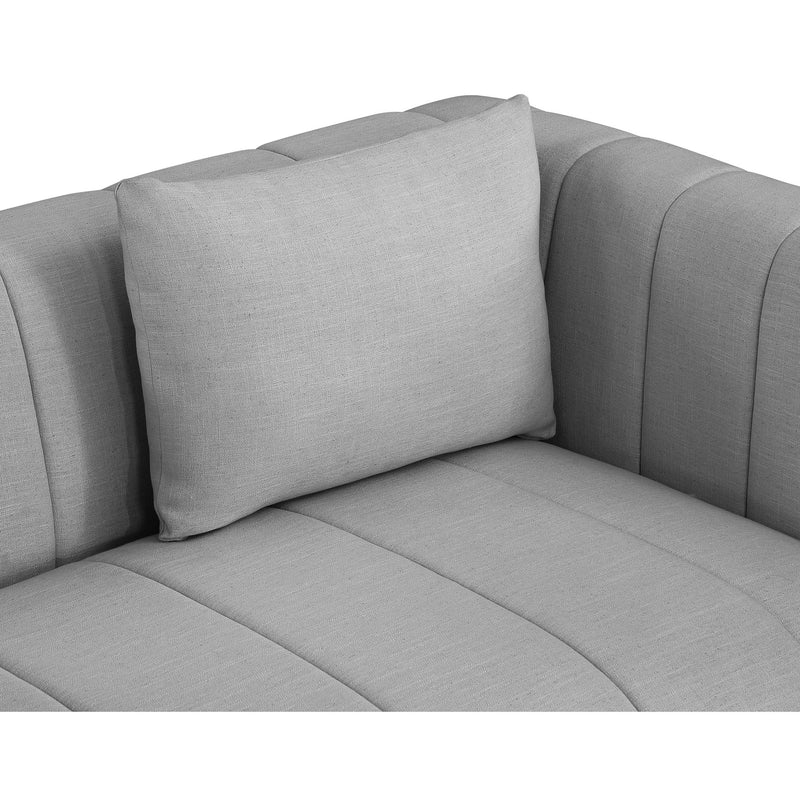 Meridian Lucia Grey Linen Textured Fabric Loveseat IMAGE 6