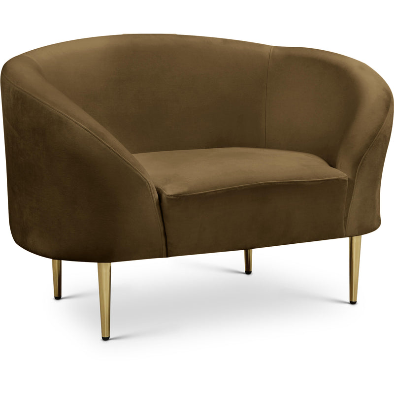 Meridian Ritz Brown Velvet Chair IMAGE 1