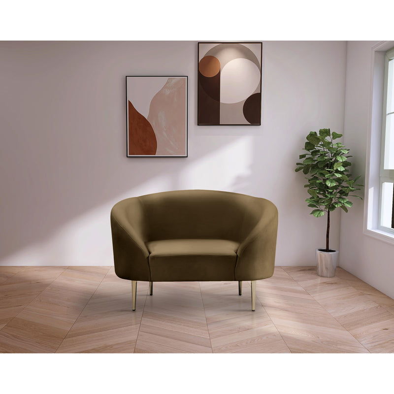 Meridian Ritz Brown Velvet Chair IMAGE 2