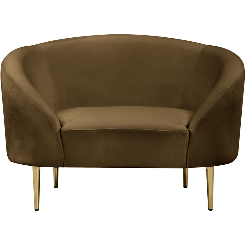 Meridian Ritz Brown Velvet Chair IMAGE 3