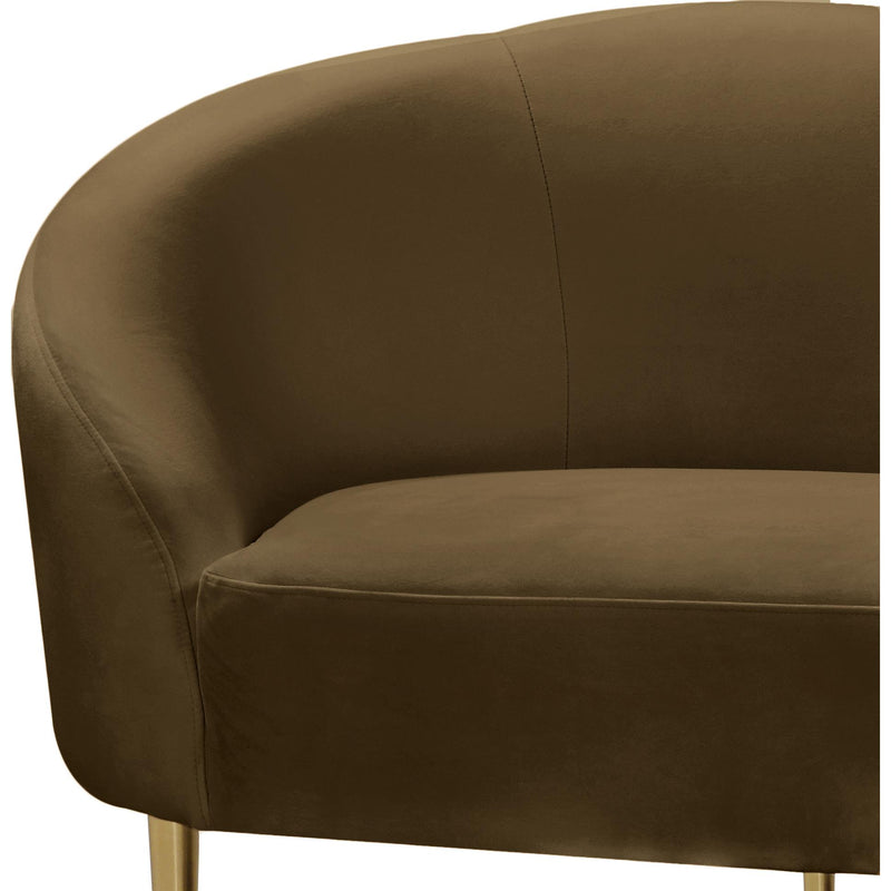 Meridian Ritz Brown Velvet Loveseat IMAGE 4