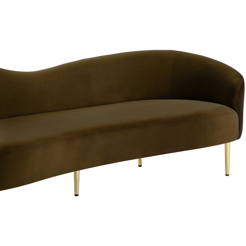 Meridian Ritz Brown Velvet Sofa IMAGE 10