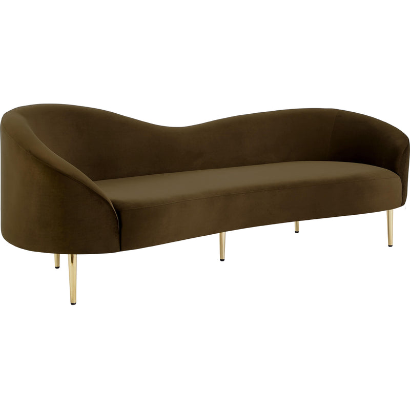 Meridian Ritz Brown Velvet Sofa IMAGE 13