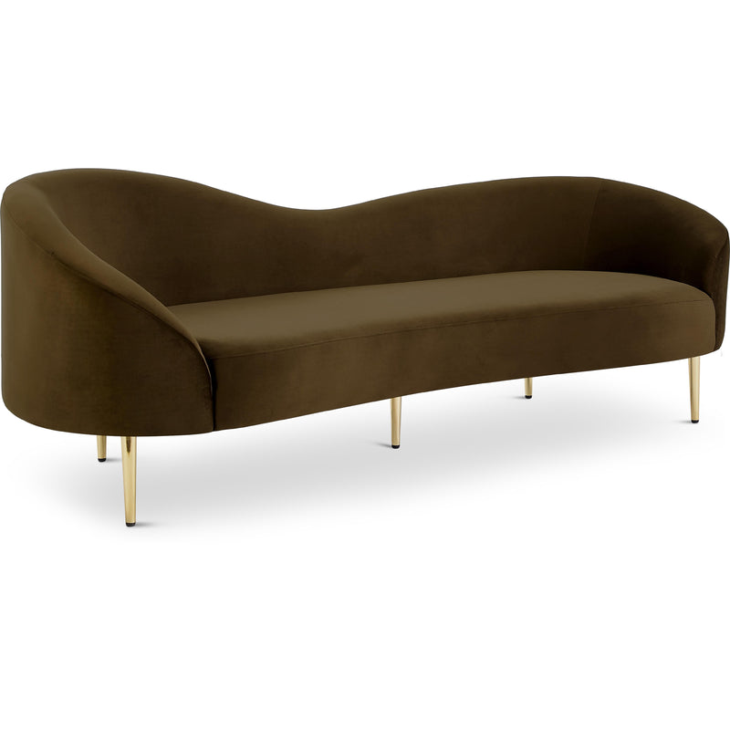 Meridian Ritz Brown Velvet Sofa IMAGE 1