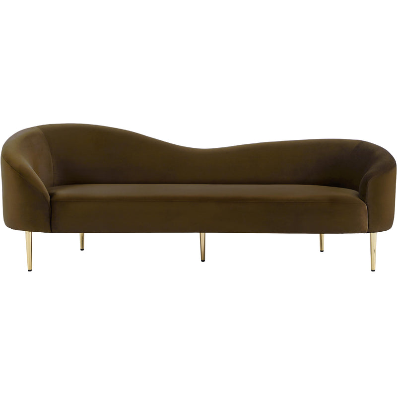 Meridian Ritz Brown Velvet Sofa IMAGE 3