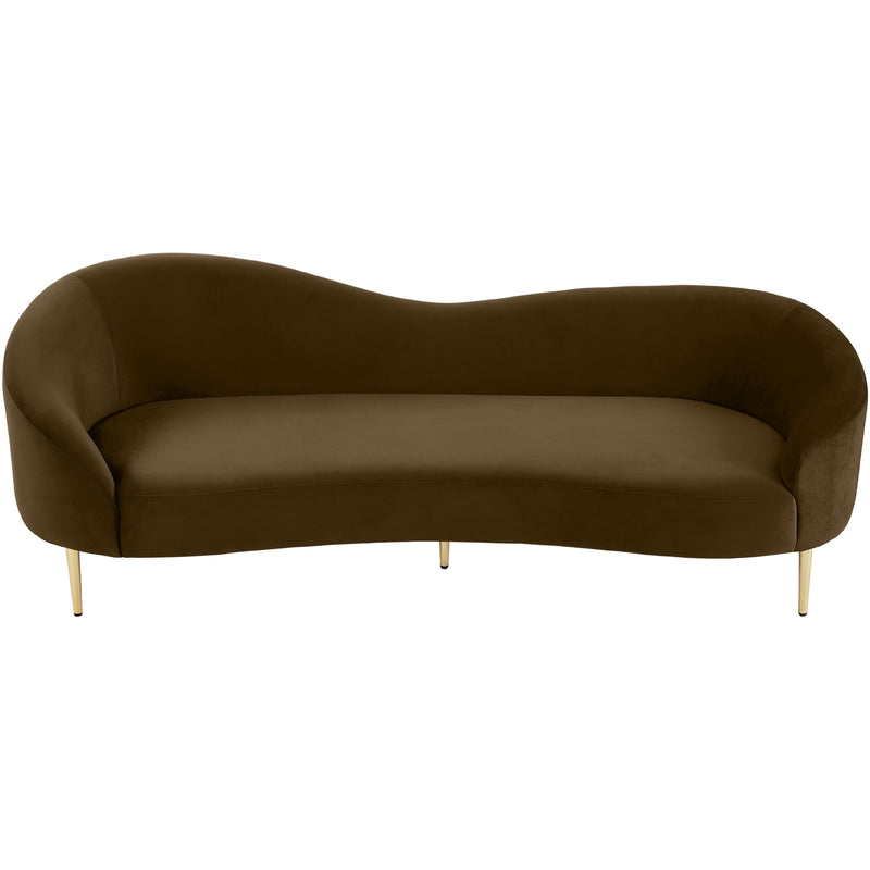 Meridian Ritz Brown Velvet Sofa IMAGE 4