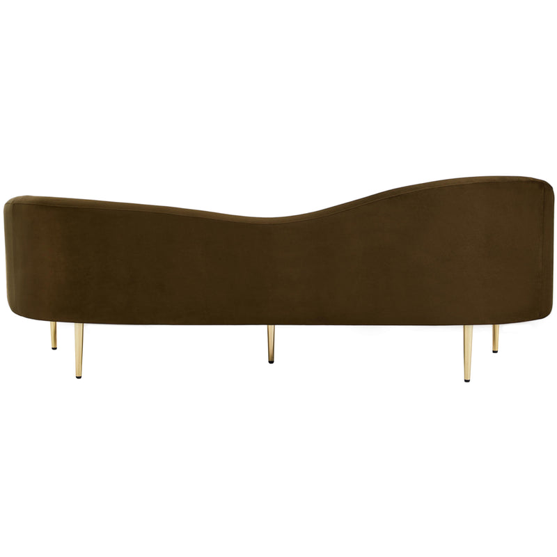 Meridian Ritz Brown Velvet Sofa IMAGE 5