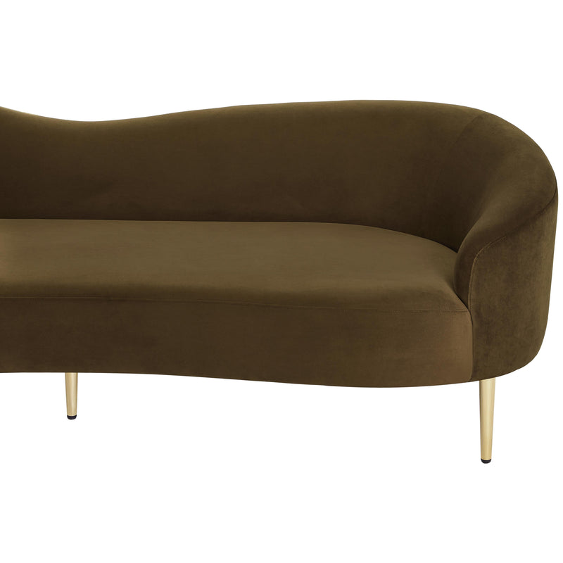 Meridian Ritz Brown Velvet Sofa IMAGE 8