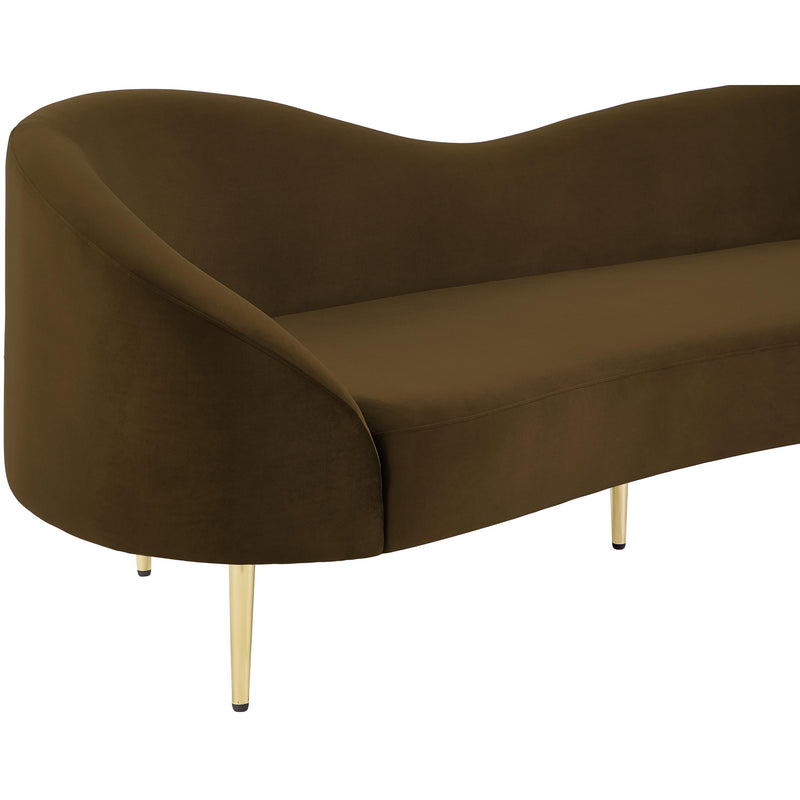 Meridian Ritz Brown Velvet Sofa IMAGE 9